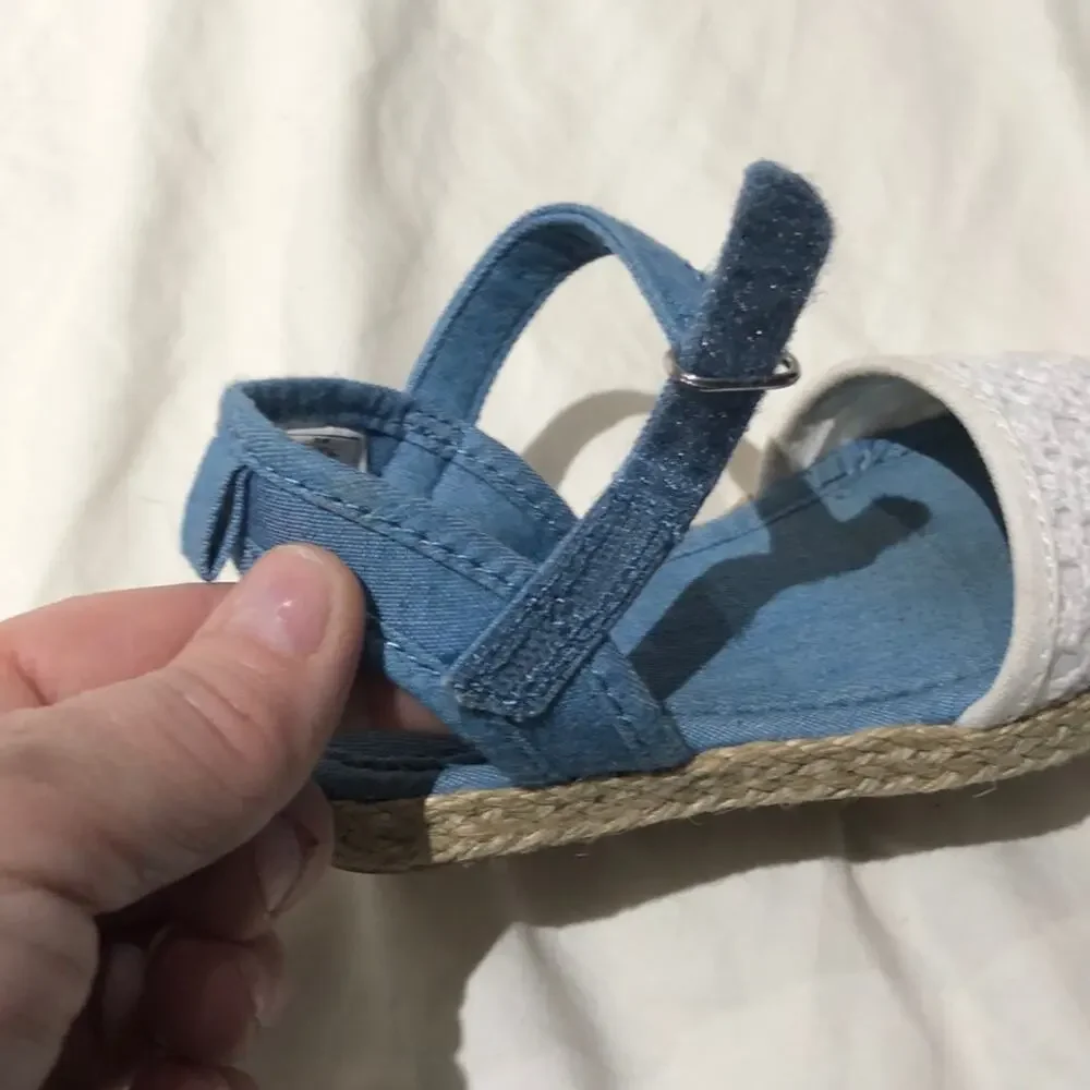 Chambray White espadrille 7toddler worn 2 times